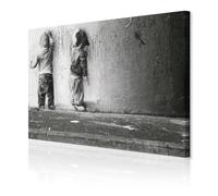 decomonkey - Impression sur Toile Banksy Graffiti 120x80 1 Pièce - Tableau Décoration Appartement Déco Salon Peinture sur Toile Artistique pour enfants graffiti urbain moderne papier peint