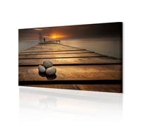 decomonkey Impression sur Toile Coucher du Soleil 150x50 1 Pièce Déco Salon | Tableau decoration murale, Peinture sur Toile, Bois, pierre, mer, nature, paysage, plage, eau, coucher de soleil