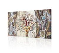decomonkey - Impression sur Toile Gustav Klimt Abstrait 150x50 1 Pièce - Tableau Décoration Appartement Déco Salon Peinture sur Toile Abstraction beige arbres gustav klimt pierre coloré nature