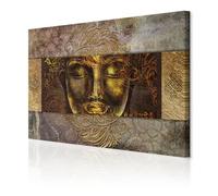 decomonkey - Impression sur Toile Intissé Bouddha 120x80 1 Pièce - Tableau Décoration Appartement Cadre en Bois Photo Déco Salon Peinture sur Toile Maison Bouddha oriente le bouddhisme zen