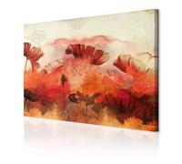 decomonkey - Impression sur Toile Intissé Coquelicot 120x80 1 Pièce - Tableau Décoration Appartement Cadre en Bois Déco Salon Peinture sur Toile Maison Abstraction paysage fleurs plantes nature