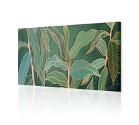 decomonkey - Impression sur Toile Intissé Nature 135x45 1 Pièce - Tableau Décoration Appartement Cadre en Bois Photo Déco Salon Peinture sur Toile Maison Feuilles de plantes nature