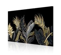 decomonkey - Impression sur Toile Intissé Plante 120x80 3 Pièces - Tableau Décoration Appartement Cadre en Bois Photo Déco Salon Peinture sur Toile Maison Feuilles de plantes naturelles
