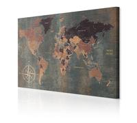 decomonkey - Impression sur Toile Intissée Carte du Monde 120x80 1 Pièce - Tableau Décoration Appartement Cadre en Bois Photo Déco Salon Image Esthétique Peinture sur Toile Maison