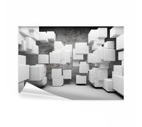decomonkey - Papier Peint Panoramique 3d Effet 400x280 cm - Décoration murale moderne - Tapisserie décorative pour chambre salon - Espace moderne d'illusion géométrique