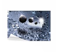 decomonkey - Papier Peint Panoramique 3d Effet Abstrait Abstraction 450x315 cm - Décoration murale - Tapisserie pour chambre salon - Abstraction figures géométriques tunnels de puzzle modernes