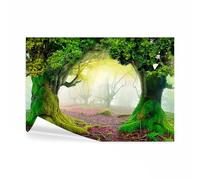 decomonkey - Papier Peint Panoramique Adhésif Foret Paysage 392x280 cm - Stickers Muraux Salon Chambre Déco XXL Autocollant Murale Maison Décoration Bureau - Gris jaune beige vert