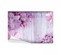decomonkey - Papier Peint Panoramique Fleurs 350x256 cm - Décoration murale - Tapisserie décorative pour chambre salon - Bois fleurs inscriptions nature en français plantes texture vintage