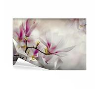 decomonkey - Papier Peint Panoramique Fleurs 400x280 cm - Décoration murale moderne - Tapisserie décorative pour chambre salon - Figures géométriques fleurs géométriques magnolias nature plantes