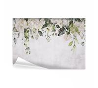 decomonkey Papier Peint Panoramique Fleurs 450x315 cm Décoration murale | Tapisserie décorative pour chambre salon, En fleur tendances fond feuilles fleurs plantes nature, moderne