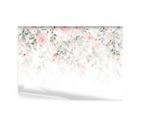 decomonkey - Papier Peint Panoramique Fleurs Rose 300x210 cm - Décoration murale - Tapisserie décorative pour chambre salon - Couleurs fleurs nature plantes roses tendances fleurs fraîches