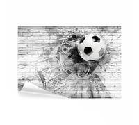 decomonkey - Papier Peint Panoramique Hobby 300x210 cm - Décoration murale moderne - Tapisserie décorative pour chambre salon - Brique football sport texture fond adolescent