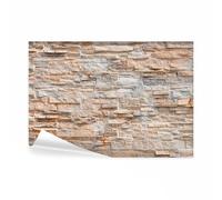 decomonkey - Papier Peint Panoramique Mur de Pierre 300x210 cm - Décoration murale moderne - Tapisserie décorative pour chambre salon - Architecture pierre beige fond de texture gris moderne