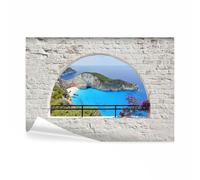 decomonkey - Papier Peint Panoramique Nature Paysage 350x256 cm - Décoration murale moderne - Tapisserie décorative pour chambre salon - Paysage de plage en grèce