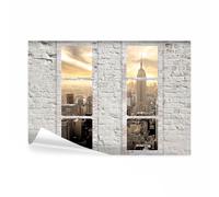 decomonkey - Papier Peint Panoramique New York 350x256 cm - Décoration murale moderne - Tapisserie décorative pour chambre salon - Vue de new york depuis la fenêtre