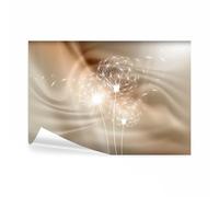 decomonkey - Papier Peint Panoramique Pissenlit Abstrait Abstraction 400x280 cm - Décoration murale - Tapisserie pour chambre salon - Pissenlits vagues fleurs nature plantes soleil léger vent