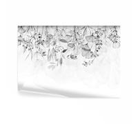 decomonkey - Papier Peint Panoramique Plantes 200x140 cm - Décoration murale moderne - Tapisserie décorative pour chambre salon - Fleurs feuilles nature plantes tendances