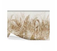 decomonkey - Papier Peint Panoramique Plantes 400x280 cm - Décoration murale moderne - Tapisserie décorative pour chambre salon - Paysage feuilles nature plantes scandiboho tendances