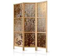 decomonkey Paravent Décoratif 3 Panneaux Pliables Arbre Oriental Brun 135x171 cm - Impression sur Toile Motif Arbre Naturel Cloison Intérieure Séparatrice - Paravent Salon Chambre Style Zen