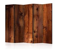 decomonkey Paravent décoratif intérieur Bois Rétro Gris Marron 225x172 cm | Cloison de séparation imprimée sur Toile, Paravent Original en Bois, deux côtés, Beige Fond Vintage en