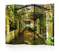 decomonkey - Paravent décoratif intérieur Paysage 225x172 cm - Cloison de séparation - Marron Vert Blanc - Architecture Fleurs Feuilles Nature Jardin Romantique Plantes Printemps