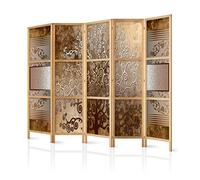 decomonkey Séparateur de pièce 5 Panneaux Pliables Arbre Oriental Brun 225x171 cm - Cloison Séparatrice Intérieure, Motif Nature Sauvage - Paravent Salon Chambre Bureau, Style Zen