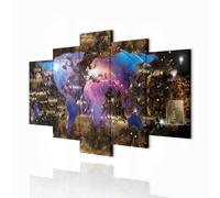 decomonkey Tableau Acoustique Carte du Monde 100x50 5 Pièces Déco Bureau