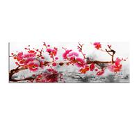 decomonkey - Tableau Acoustique Cerisier 120x40 1 Pièce - Impression sur Toile Décoration Maison Isolation Peinture Image Phonique Déco Bureau Panneaux AcoustiquesFleur de cerisier du japon