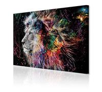 decomonkey - Tableau Acoustique Lion Abstrait 90x60 1 Pièce - Impression sur Toile Décoration Maison Isolation Peinture Image Phonique Déco Bureau Afrique chats colorés lions animaux
