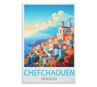 Décompression Jouets éducatifs 1000 pièces,Chefchaouen Maroc，des Vacances pour Adolescents，Cadeau de Noël，75x50Cm，Wooden Puzzle,AA-289