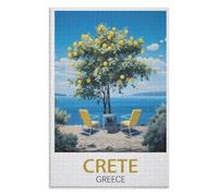 Décompression Jouets éducatifs 1000 pièces,Crète Grèce，des Vacances pour Adolescents，Cadeau de Noël，70x50cm，Paper Puzzle,AA-824