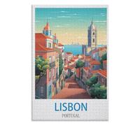 Décompression Jouets éducatifs 1000 pièces,Lisbonne Portugal，des Vacances pour Adolescents，Cadeau de Noël，52x38cM，Paper Puzzle,AA-689