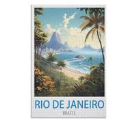 Décompression Jouets éducatifs 1000 pièces,Rio de Janeiro Brésil，des Vacances pour Adolescents，Cadeau de Noël，38x26CM，Paper Puzzle,AA-609
