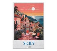 Décompression Jouets éducatifs 1000 pièces,Sicile Italie，des Vacances pour Adolescents，Cadeau de Noël，70x50cm，Paper Puzzle,AA-1429