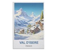 Décompression Jouets éducatifs 1000 pièces,Val d'Isère France,des Vacances pour Adolescents,Cadeau de Noël,52x38cM,Paper Puzzle,AA-1364