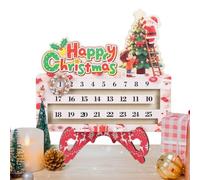 Décompte De Noël En Bois 25 Jours Centre Table Bois Père Noël