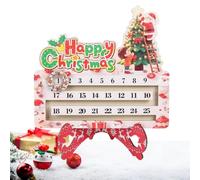 Décompte De Noël En Bois Centre De Table Père Noël 25 Jours Avec Support