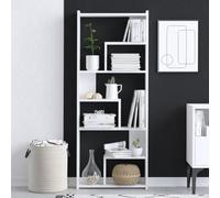Deconation Bibliothèque en Bois MDF Mélaminé Blanc - 60 X 150 X 15 Cm - étagères Ouvertes