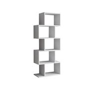 Deconation Bibliothèque en Panneaux De Particules Mélaminés Blanc - 60 X 150 X 30 Cm - Nombreuses étagères - Fixation Murale