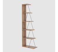 Deconation Bibliothèque étagère De Rangement Bois MDF Mélaminé Pin avec Cadre Métal H 150 Cm Industriel