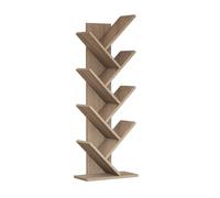 Deconation Bibliothèque étagère en Bois MDF Mélaminé Noyer H 128,5 Cm Style Scandinave