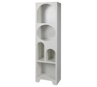 Deconation Bibliothèque Haute à 5 Compartiments Blanc - Niches Design Organique - 48 X 35 X H 180 Cm