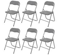 Deconation Chaise Pliante en PVC Et Métal Gris - Lot De 6 Chaises Pliables | Solides
