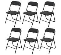 Deconation Chaise Pliante en PVC Et Métal Noir - Lot De 6 Chaises Pliables | Solides