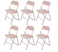 Deconation Chaise Pliante en Tissu Et Métal Rose - Lot De 6 Chaises Pliables | Solides