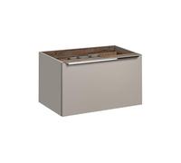 Deconation Ensemble Complet Salle De Bain - sous-Vasque 100cm + Vasque + Cabinet Miroir LED + Colonne - Taupe Et Chrome Argent - Rosario