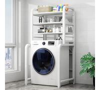 Deconation étagère De Dessus De Machine à Laver - Métal Blanc - 3 Niveaux Pliable 152,5 X 71 X 50 Cm