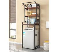 Deconation Etagères Dessus De Machine à Laver Noire | Rangement Buanderie 3 Niveaux | H 204 X L 70 X P 60 Cm | Etagère Buanderie