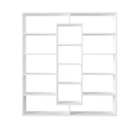 Deconation Grande Bibliothèque en Panneau Mélaminé Blanc 125 X 135,7 X 22 Cm