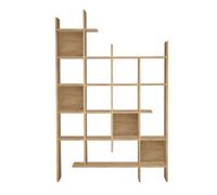Deconation Grande Bibliothèque en Panneau Mélaminé Chêne 122 X 188 X 25,5 Cm, Style Scandinave